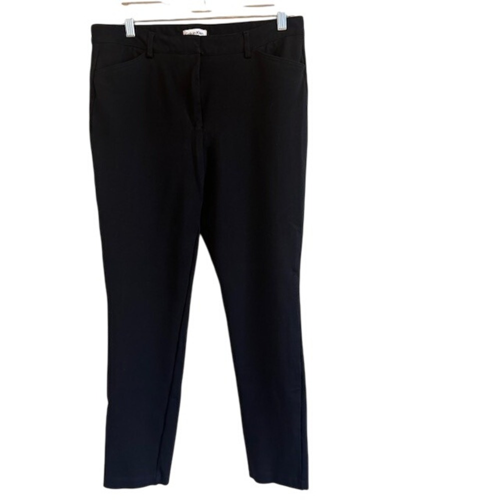 Calvin Klein Women's Black Dress Pants Career Trousers Stretch 10 Ankle